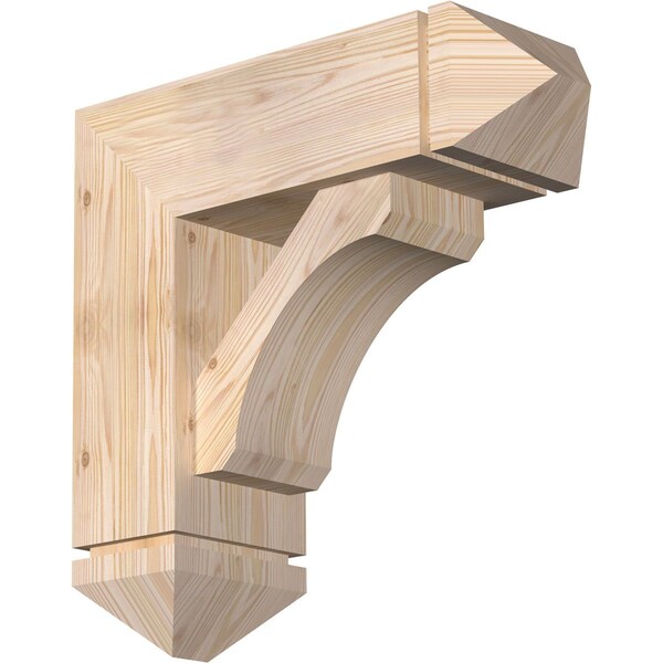 Ekena Millwork Legacy Arts and Crafts Smooth Bracket w/ Offset Brace, Douglas Fir, 7 1/2"W x 22"D x 22"H BKT0806X22X22LEC03SDF - main